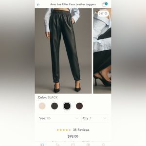 Brand new, with tags, Avec Les Filles faux leather joggers from Anthropologie XS